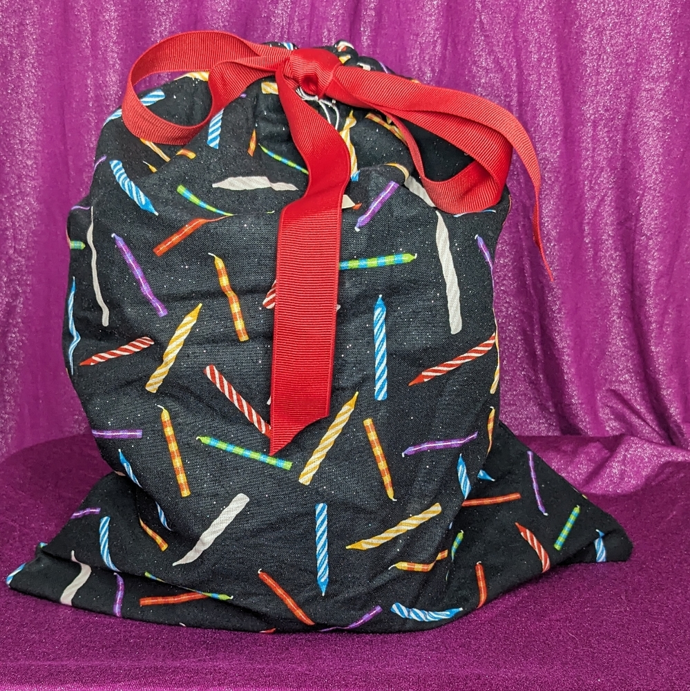 Large Birthday Candle Reusable Fabric Gift Bag